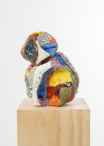 Eastern Rosella glazed ceramic 33 x 20 x 16 cm - Amelia Lynch.jpg